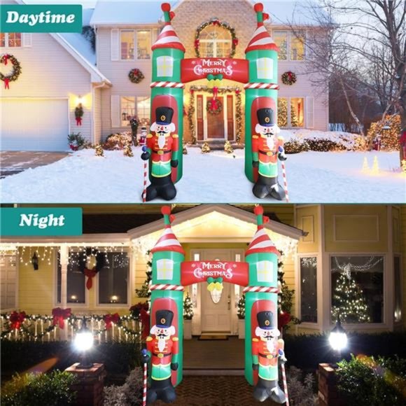11FT Christmas Inflatable Archway and Guards Decorations with Built-in LED Light - Picture 3 of 6